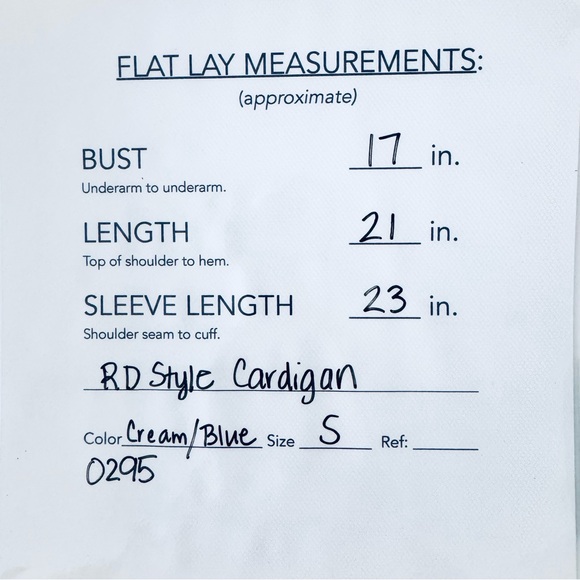 Contrast Collar Cotton Cardigan Sweater Cream Blue Size Small - Picture 9 of 9